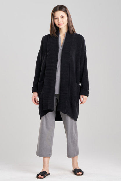 Buy Aura Solid Chenille Cardigan in Black Online Black