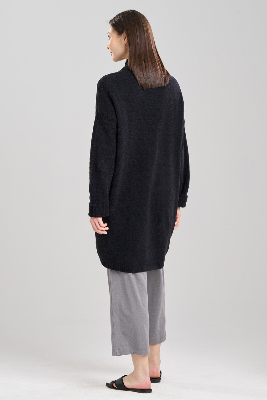 Buy Aura Solid Chenille Cardigan in Black Online Black