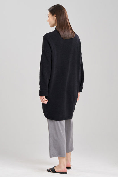 Buy Aura Solid Chenille Cardigan in Black Online Black