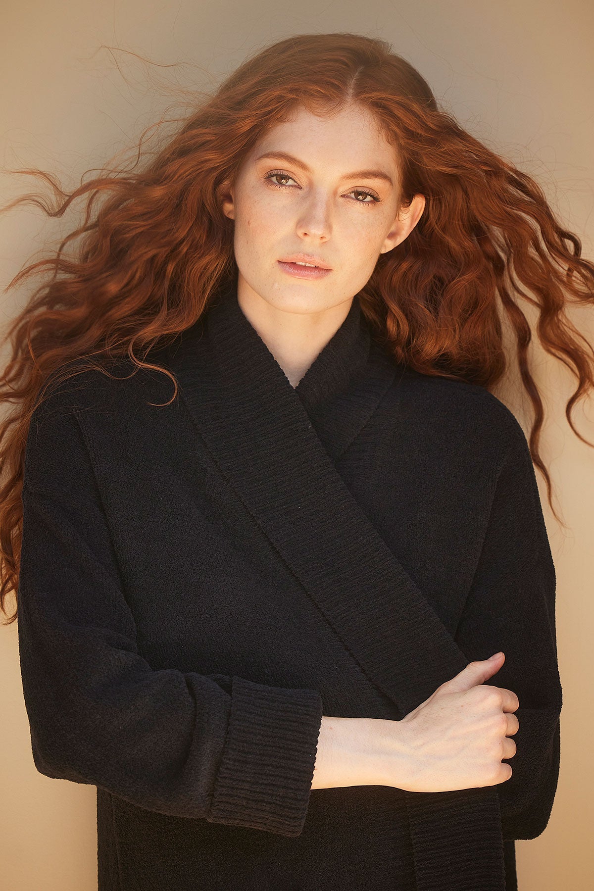 Buy Aura Solid Chenille Cardigan in Black Online Black