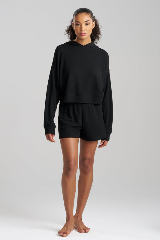 Mila Waffle Everywhere Hoodie Black