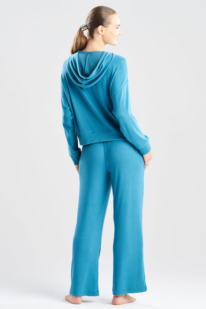 Eden Allover Rib Knit Everywhere Hoodie Blue Shadow
