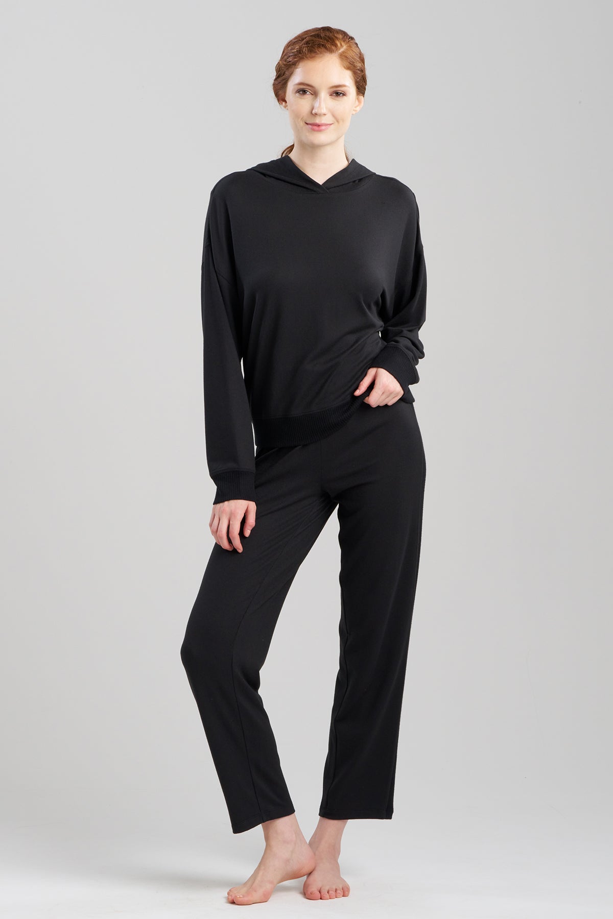 Buy Eden Rib Knit Everywhere Hoodie in Black Online Black