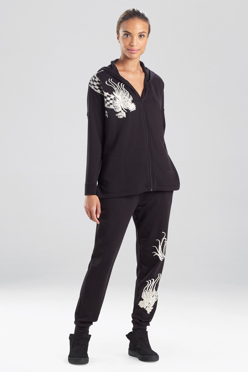 Buy Cocoon Dragon Embroidered Hoodie in Black Online Black