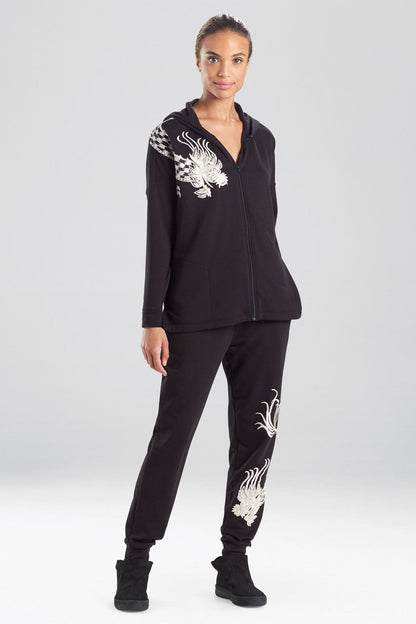 Buy Cocoon Dragon Embroidered Hoodie in Black Online Black
