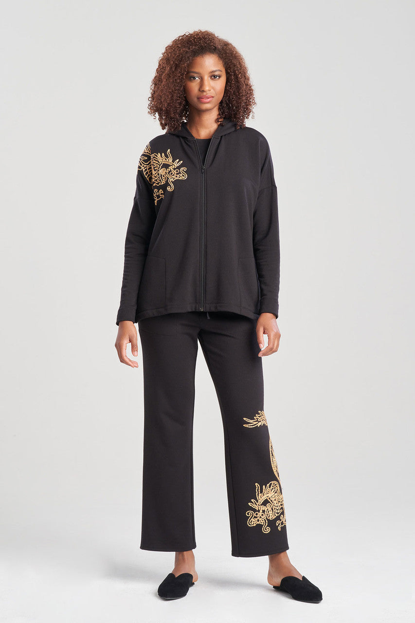 Buy Cocoon Embroidered Dragon Hoodie in Black Online Black