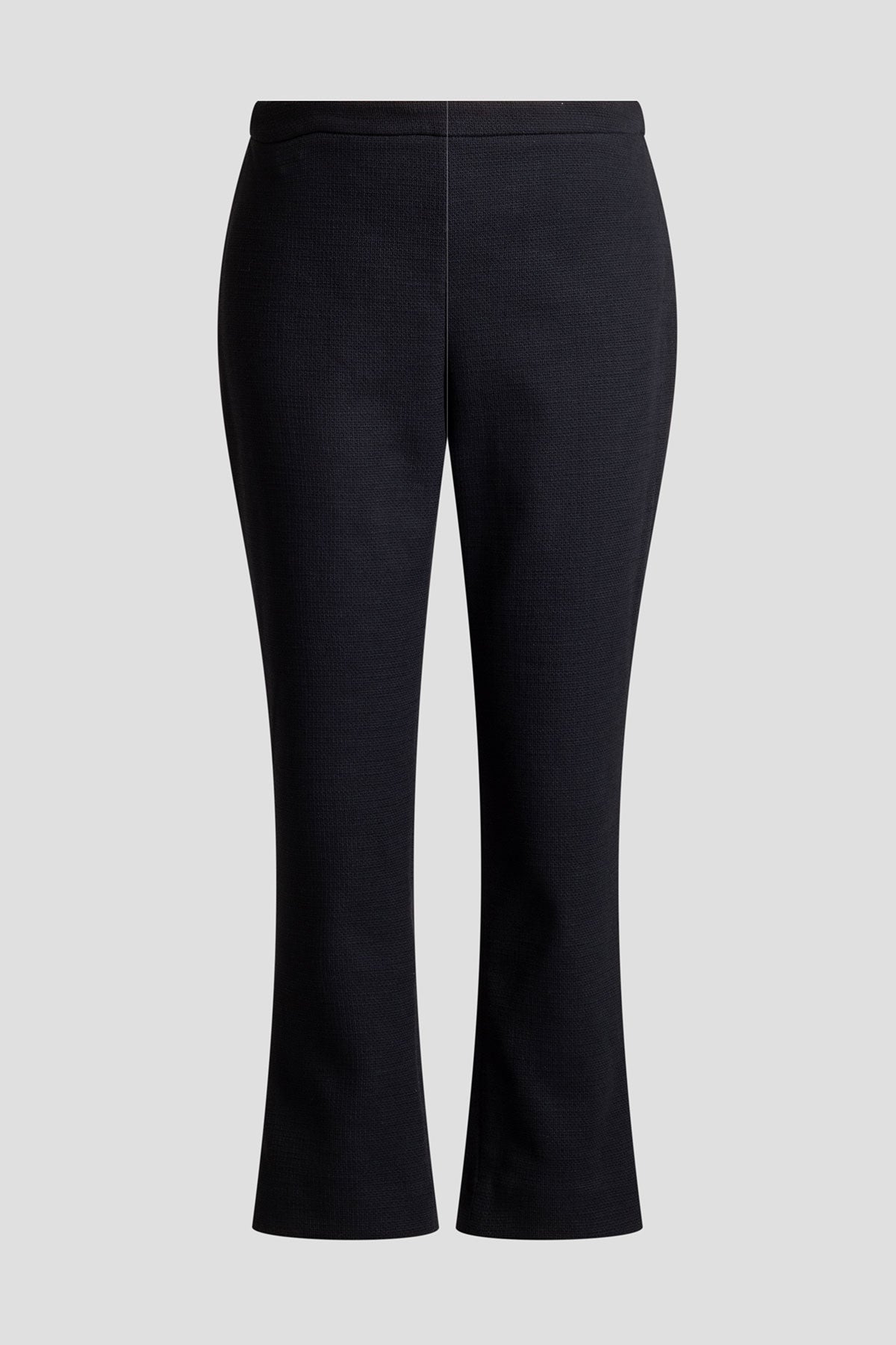Stretch Basketweave Cotton Capri Pants Black