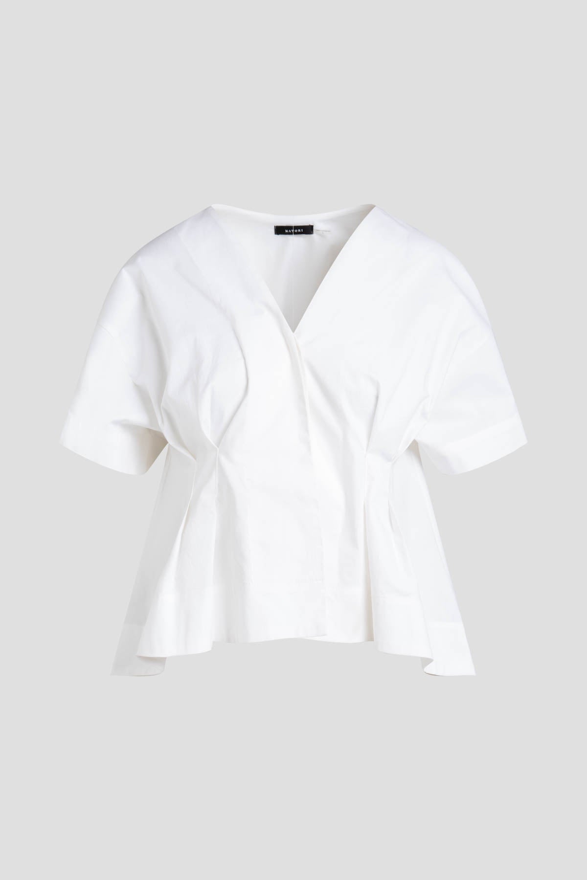 Cotton Poplin Pleated Back Cocoon Shirt White