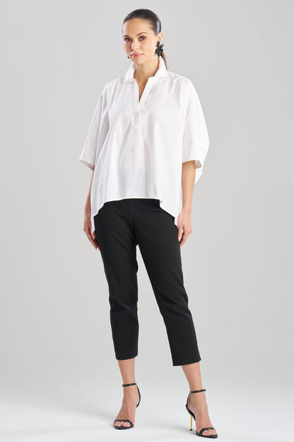 Cotton Poplin Oversized Caftan Shirt White