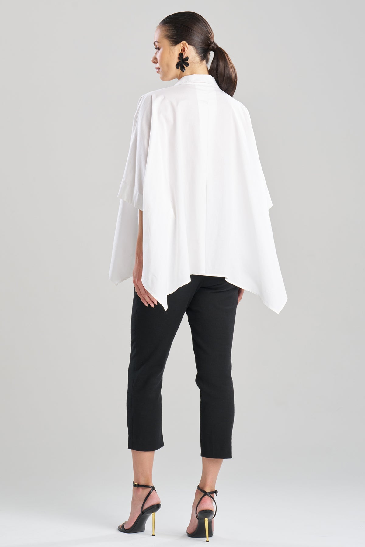 Cotton Poplin Oversized Caftan Shirt White