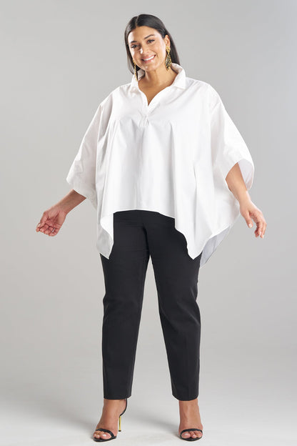 Cotton Poplin Oversized Caftan Shirt White