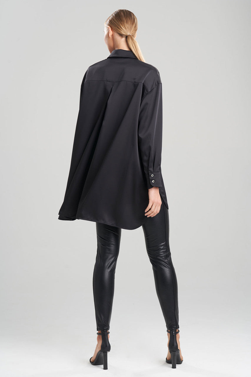 Buy Luxe Charmeuse Shirt in Black Online Black