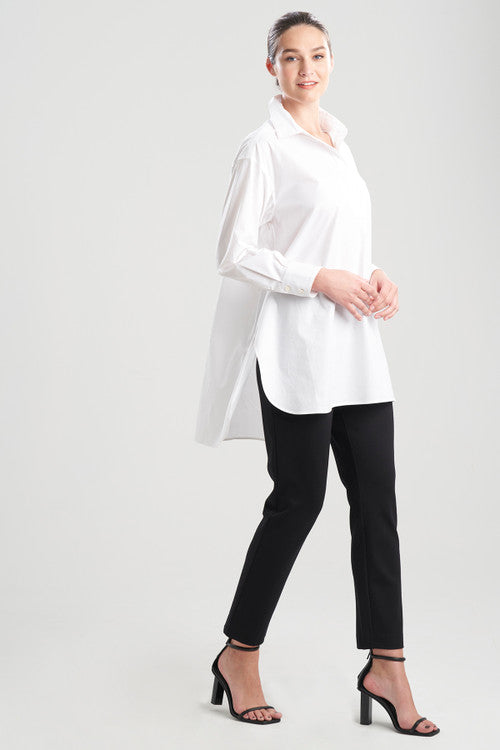 Buy Cotton Poplin Oversized Half Placket Shirt in White Online White
