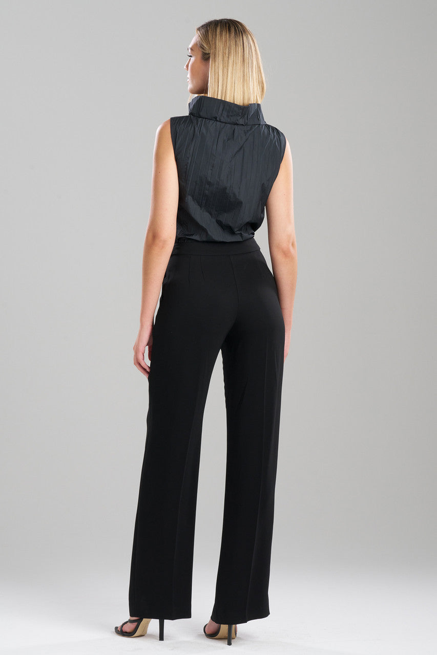 Buy Stretch Crepe Straight Leg Pants in Black Online Black