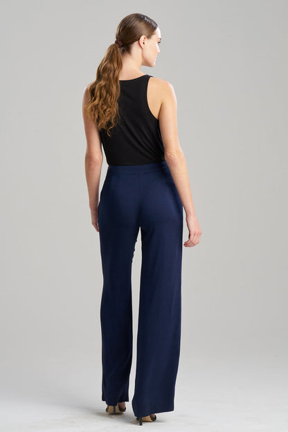 Buy Stretch Crepe Straight Leg Pants in Midnight Navy Online Midnight Navy