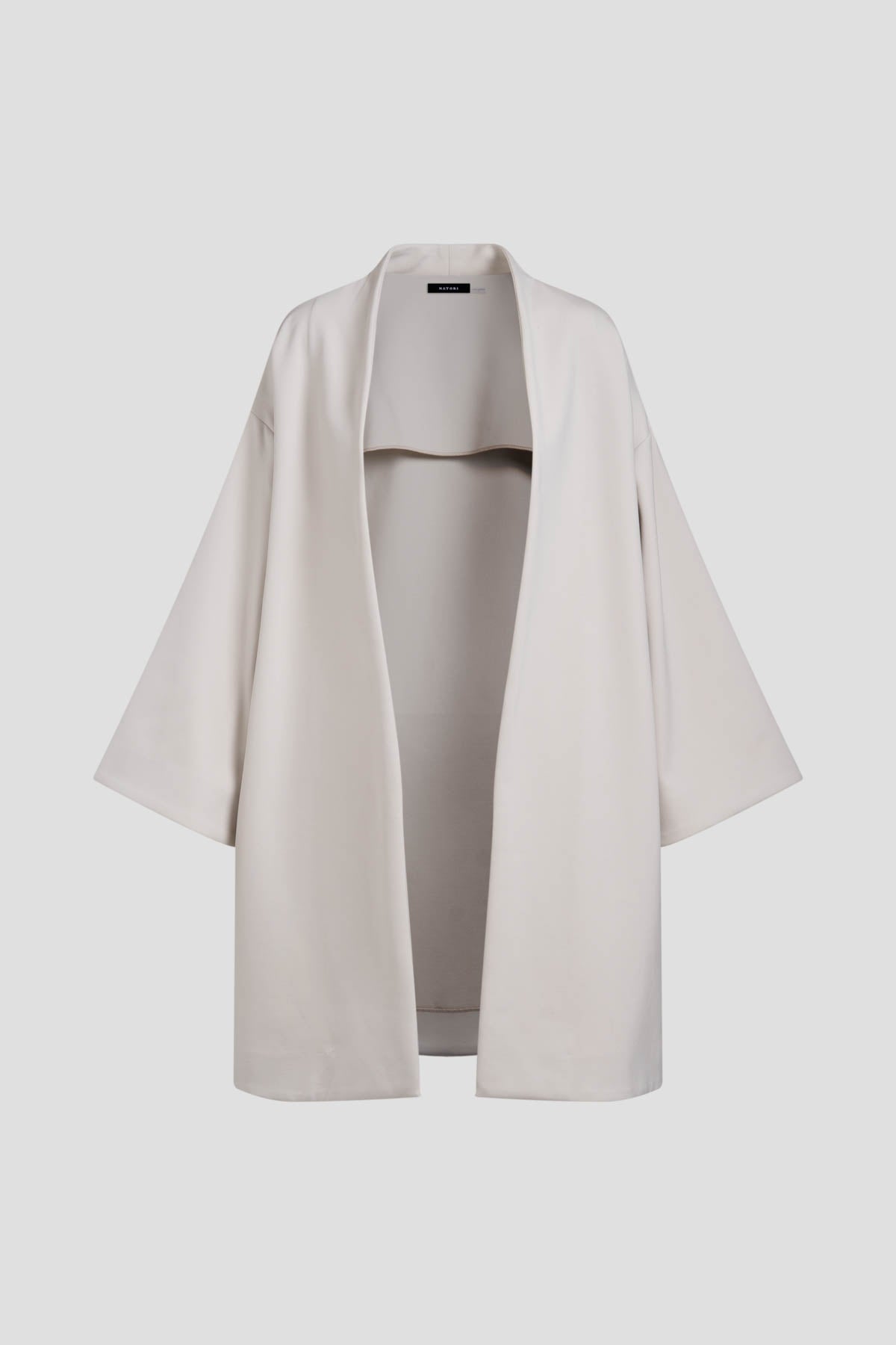 Techno Crepe Kimono Coat Pearl
