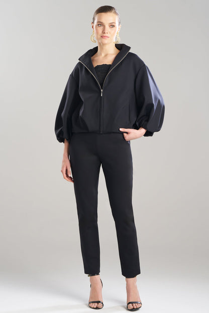 Techno Crepe Bomber Jacket Black