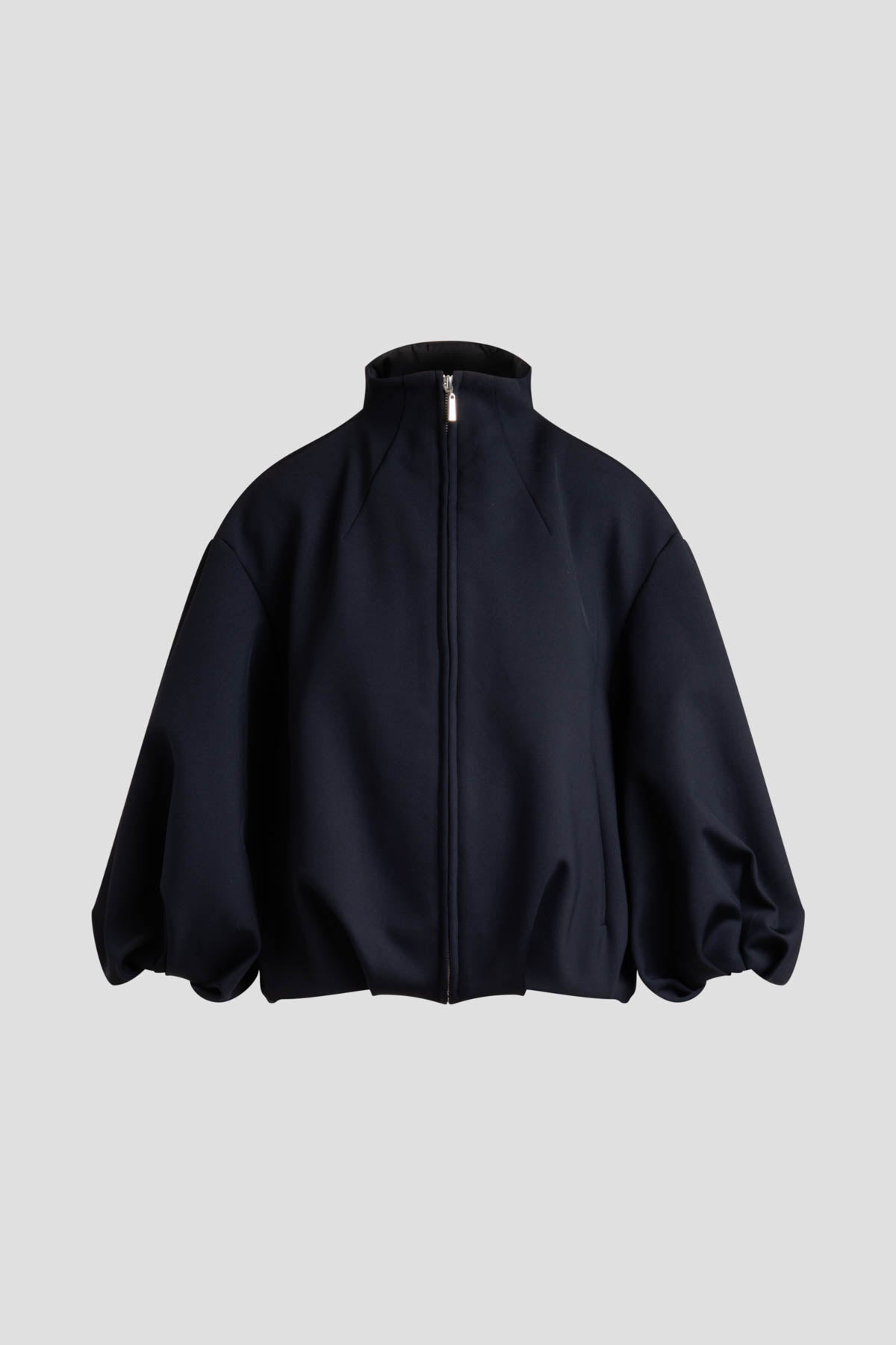 Techno Crepe Bomber Jacket Black