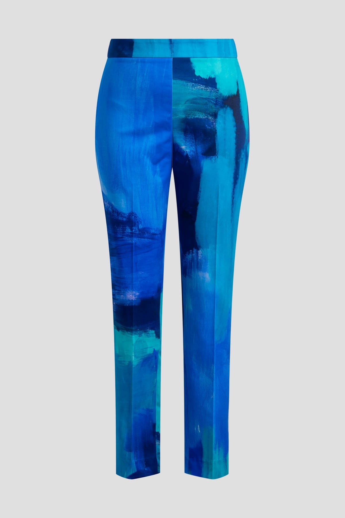 Brushstroke Cotton Chino Side Zip Pants Blue