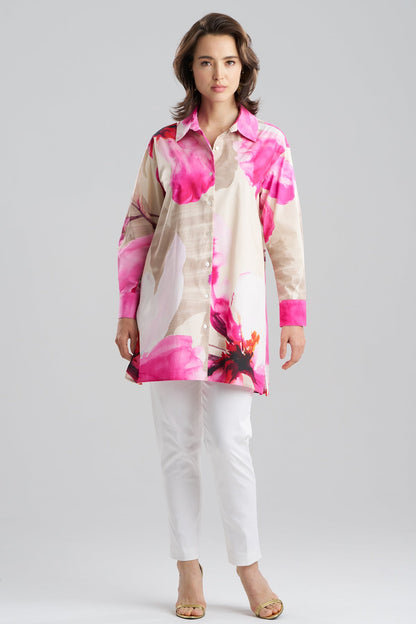 Orchid Cotton Poplin Oversized Button Down Shirt Fresh Pink