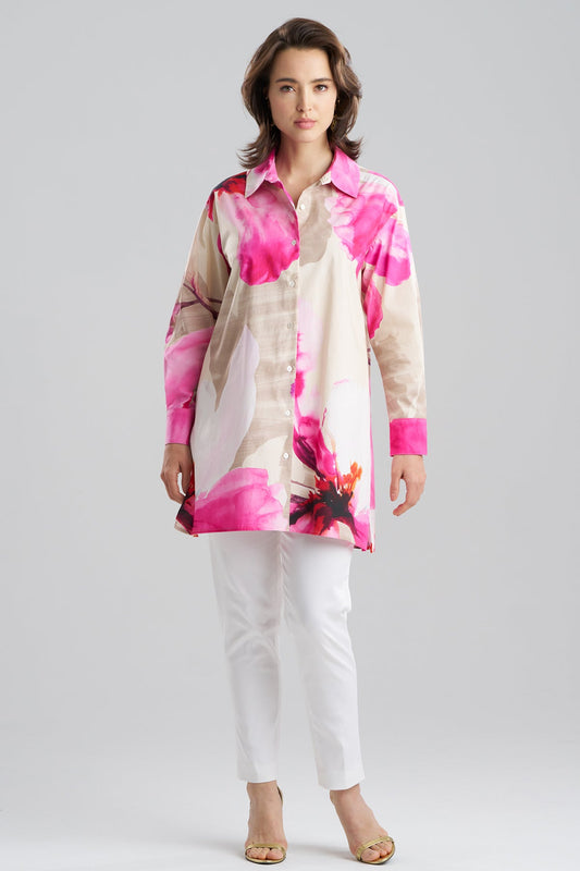 Orchid Cotton Poplin Oversized Button Down Shirt Fresh Pink