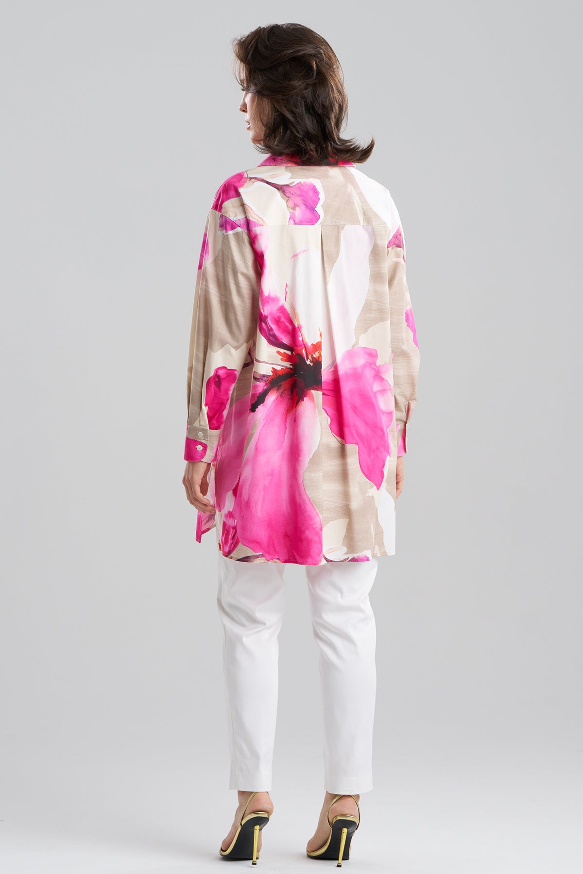 Orchid Cotton Poplin Oversized Button Down Shirt Fresh Pink