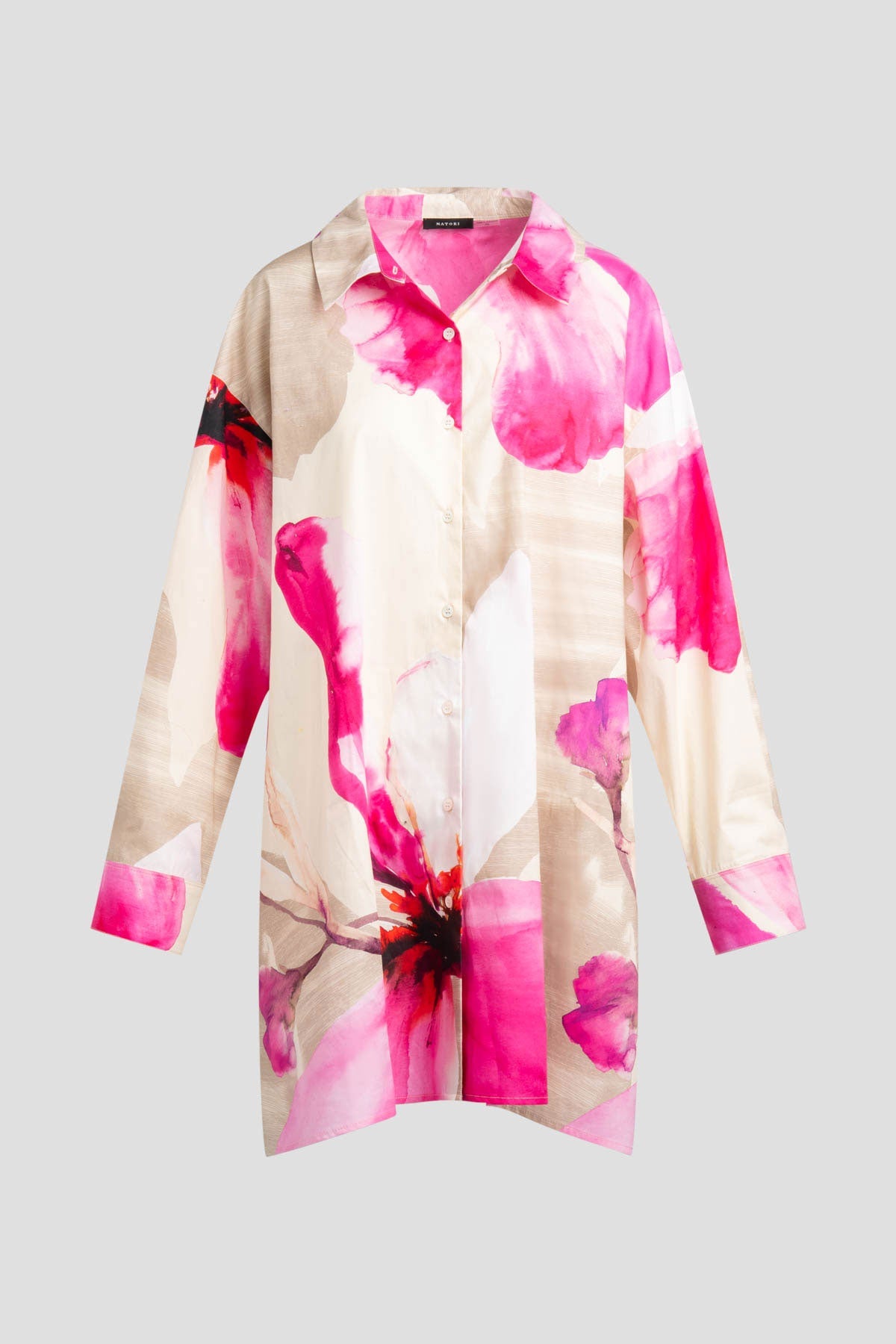 Orchid Cotton Poplin Oversized Button Down Shirt Fresh Pink