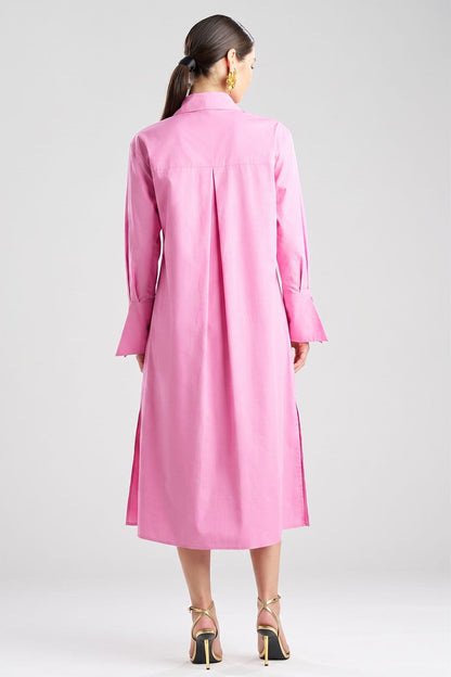 Tech Cotton Taffeta Tunnel Belted Trapeze Dress Fresh Pink