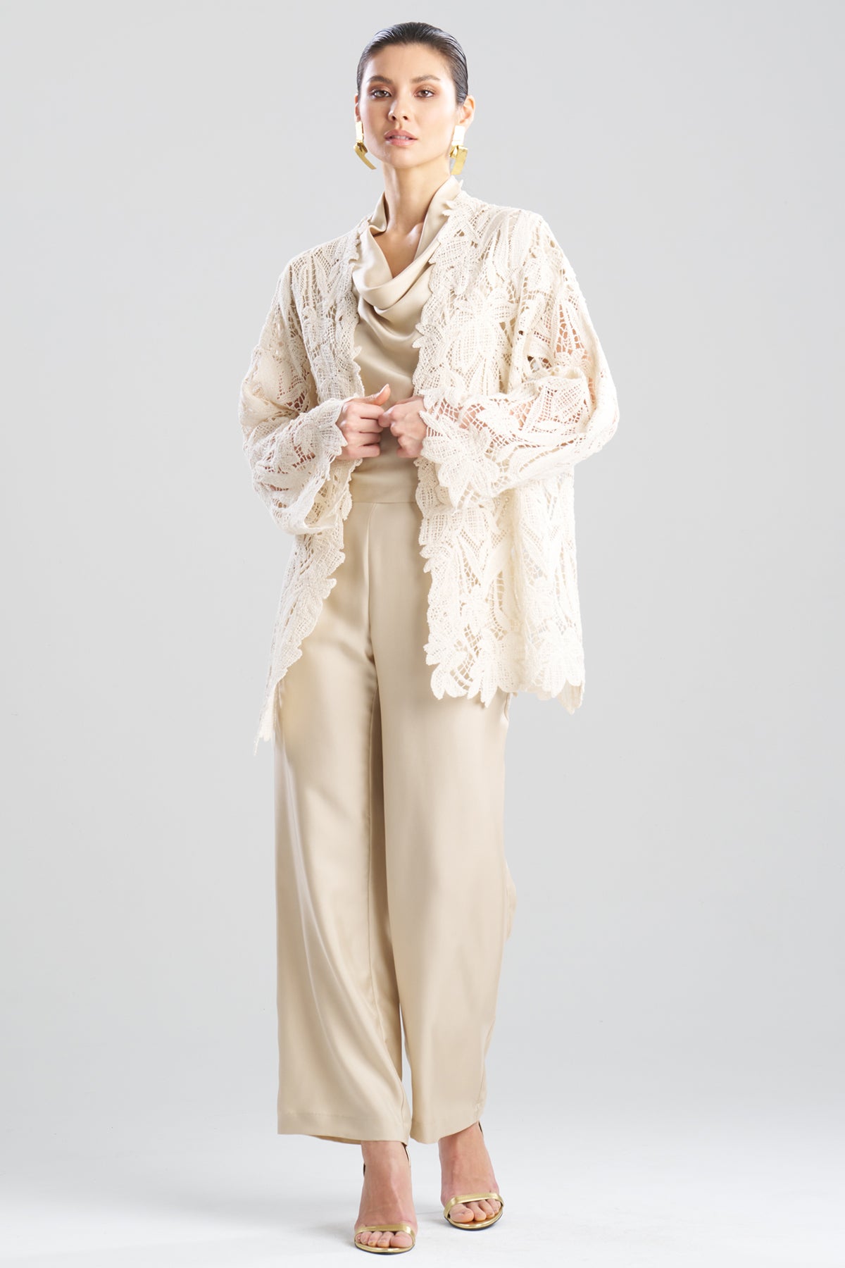 Crochet Lace Cotton Jacket Parchment
