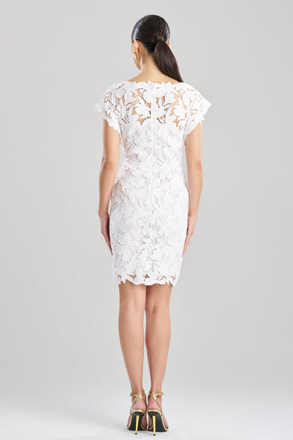 Peony Floral Lace Mini Dress White