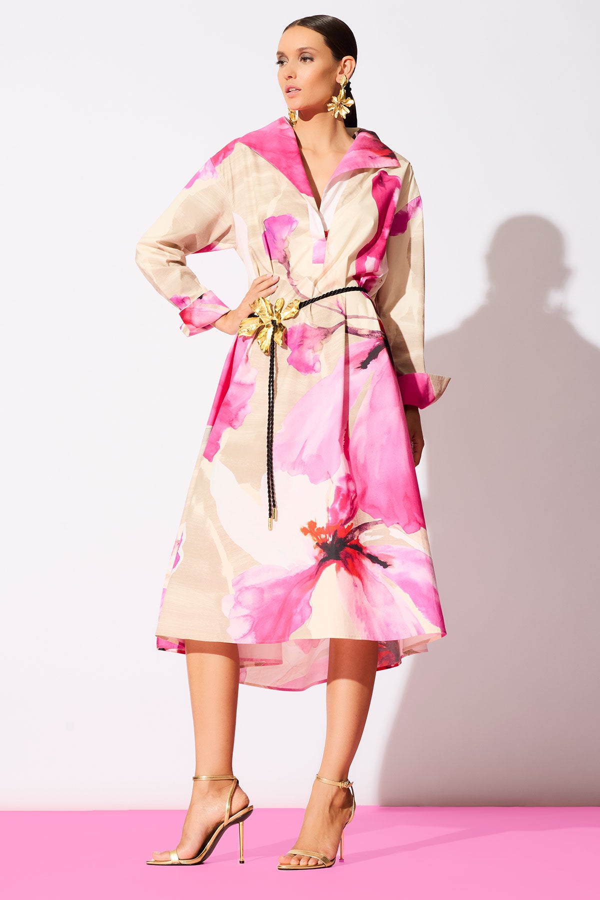Orchid Cotton Poplin Oversized Pull Over Shirtdress Fresh Pink