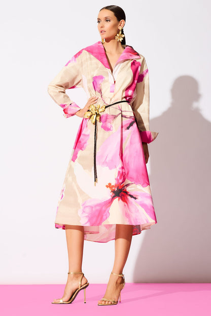 Orchid Cotton Poplin Oversized Pull Over Shirtdress Fresh Pink