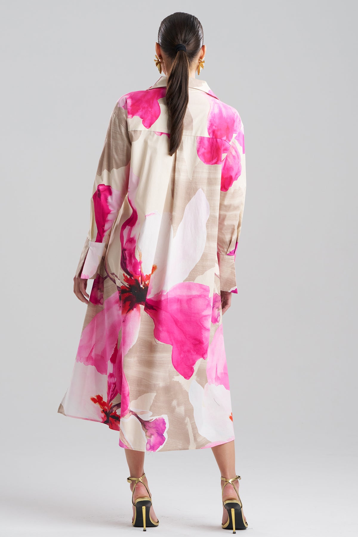 Orchid Cotton Poplin Oversized Pull Over Shirtdress Fresh Pink
