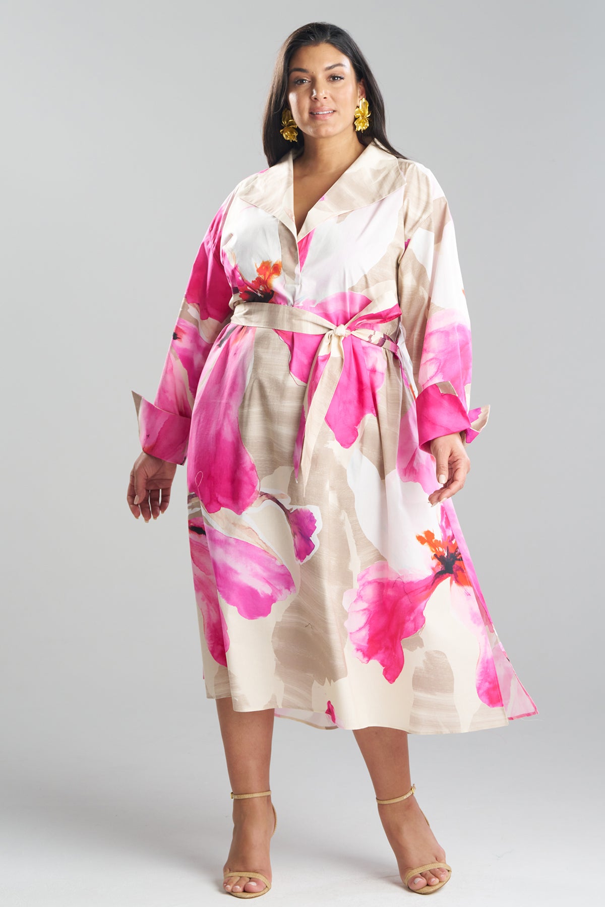 Orchid Cotton Poplin Oversized Pull Over Shirtdress Fresh Pink