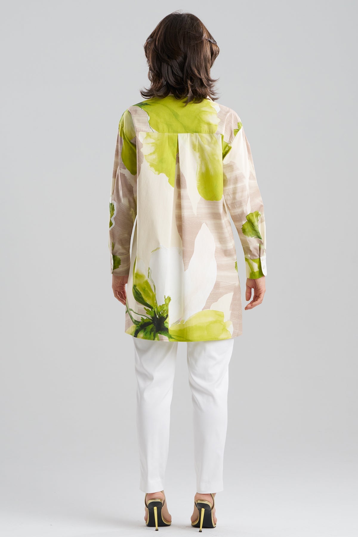 Orchid Cotton Poplin Oversized Button Down Shirt Chartreuse