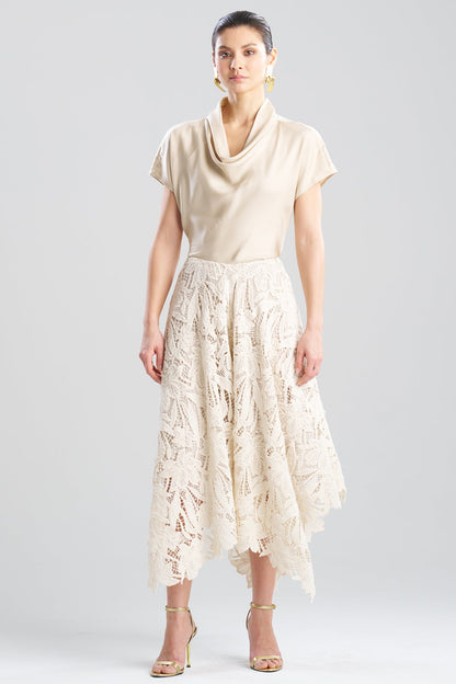 Crochet Lace Cotton Handkerchief Hem Skirt Parchment