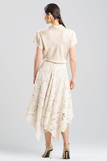 Crochet Lace Cotton Handkerchief Hem Skirt Parchment