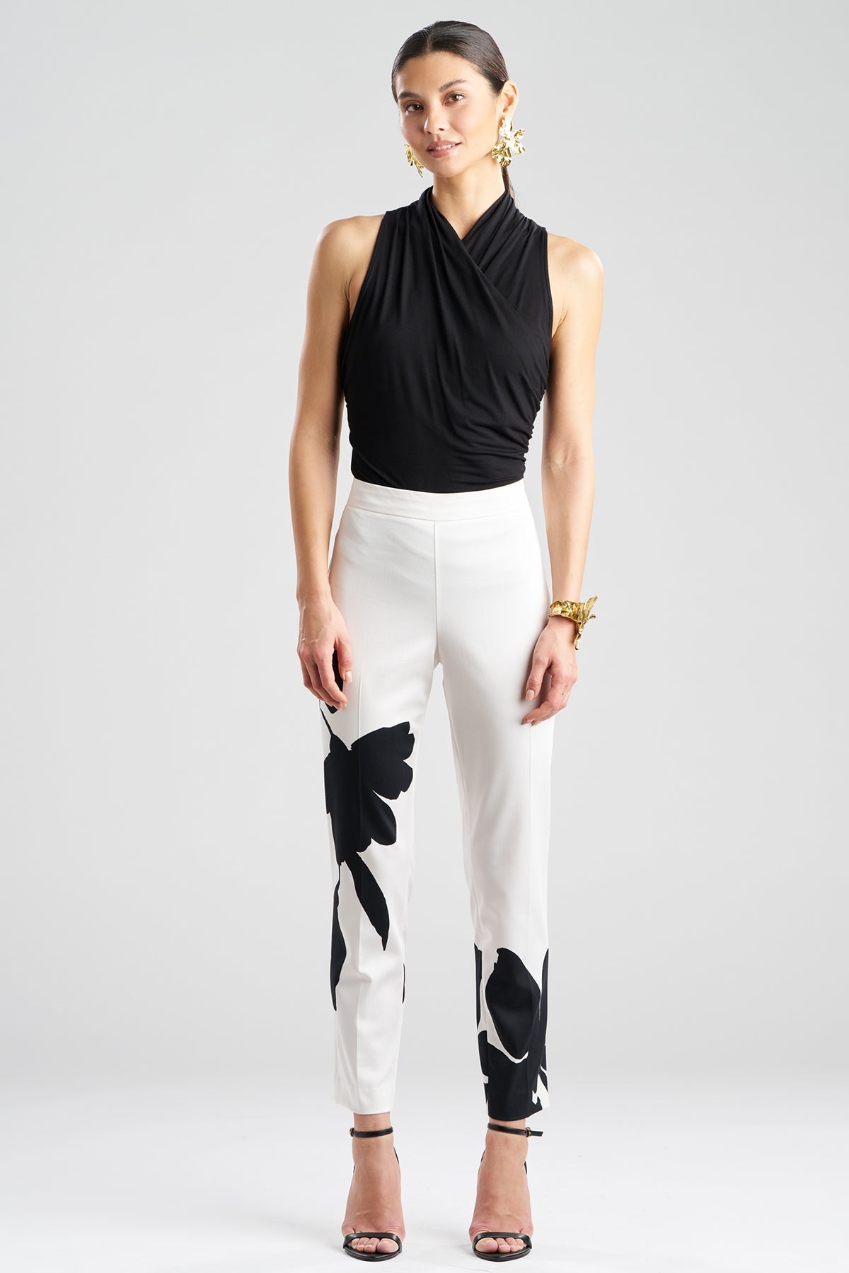 Peony Cotton Chino Side Zip Pants Warm White