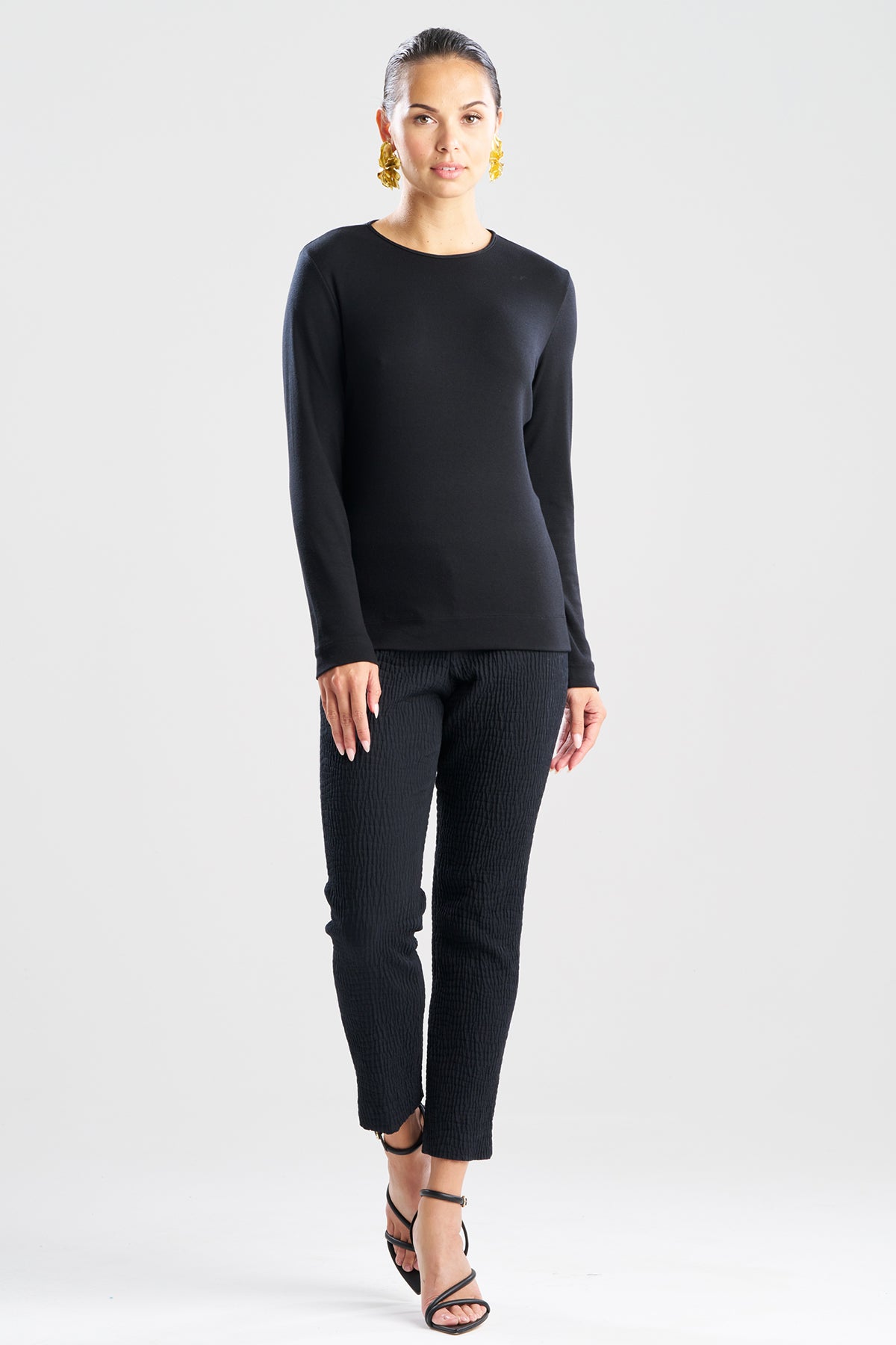 Layering Jersey Long Sleeve Crew Neck Black