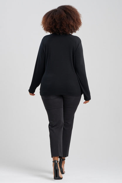 Buy Layering Jersey Turtleneck Top in Black Online Black