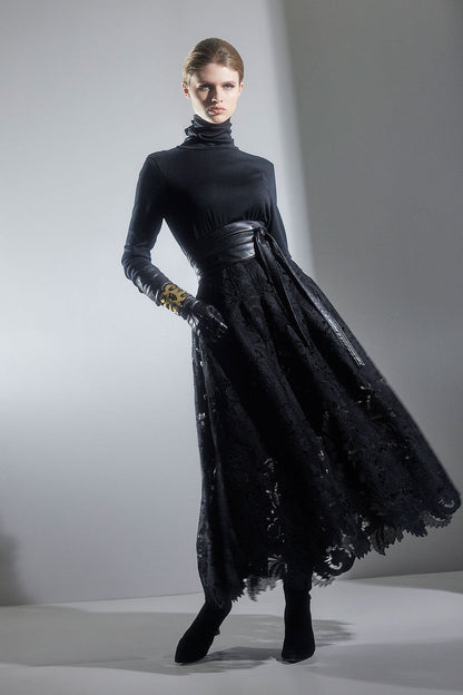 Buy Layering Jersey Turtleneck Top in Black Online Black