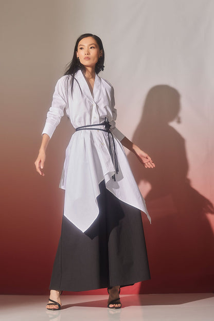 Cotton Poplin Handkerchief Tunic White