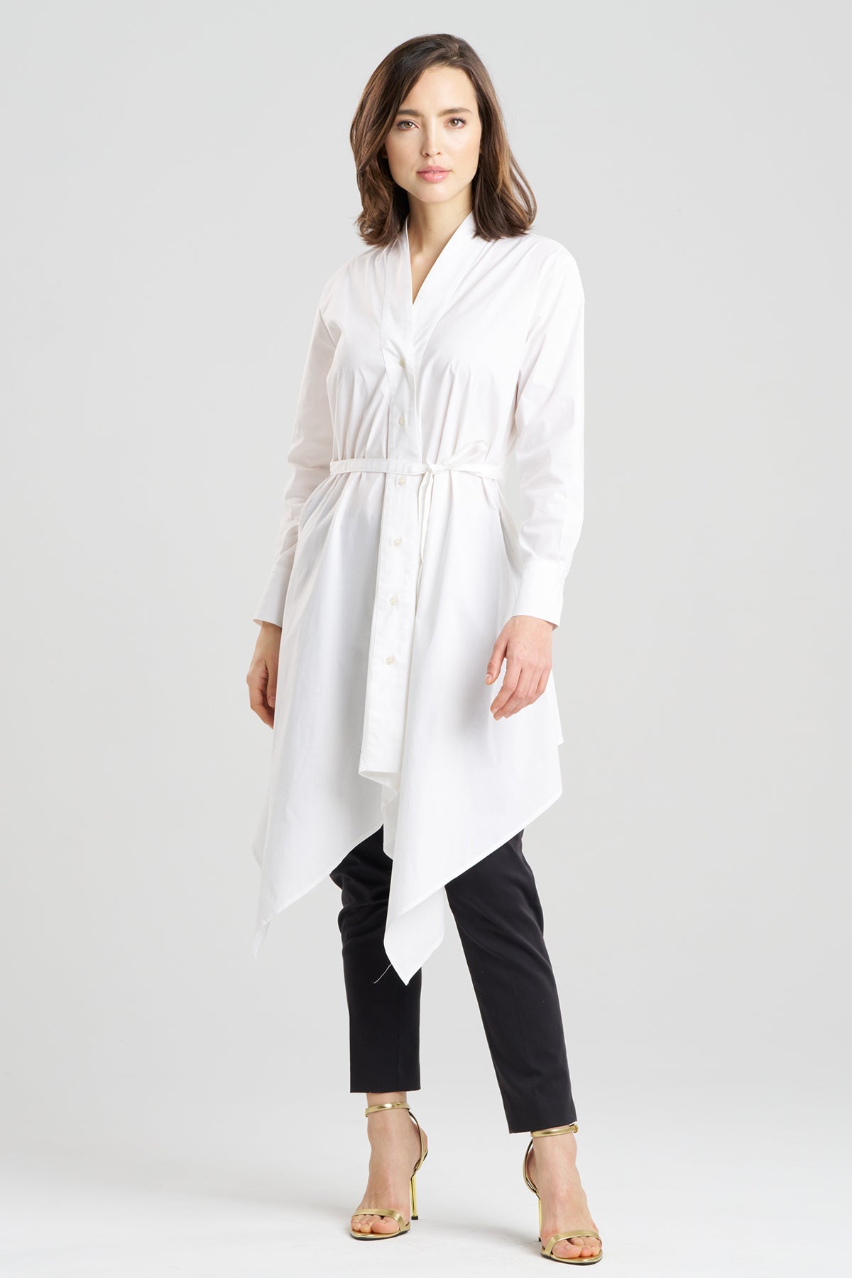 Cotton Poplin Handkerchief Tunic White