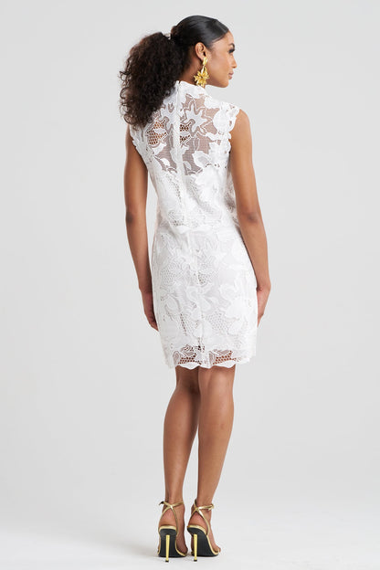 Nishi Lace Sheath Dress White