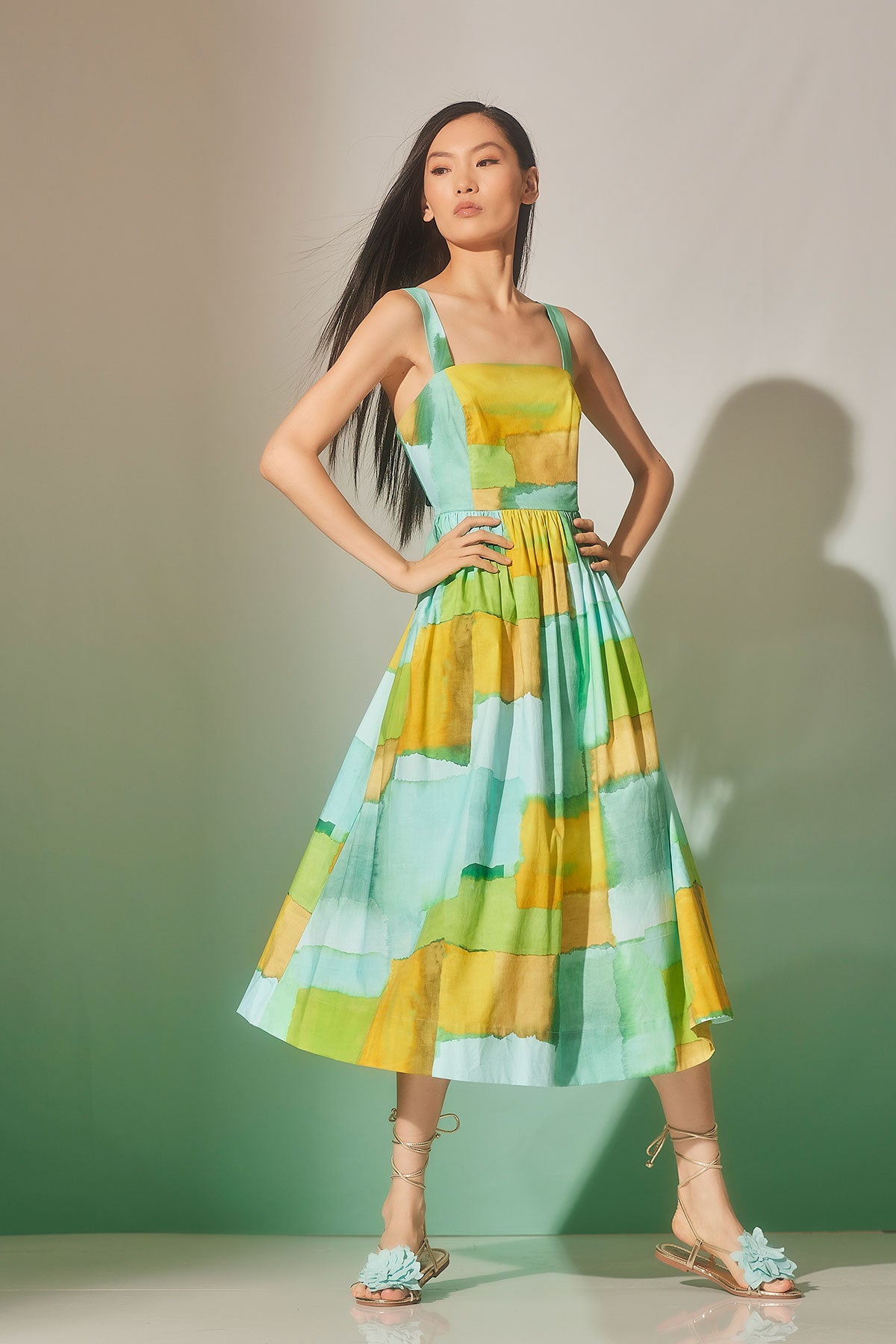 Chiyo Cotton Sundress Mizu Blue