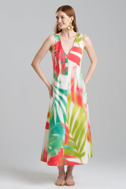 Usami Cotton V-Neck Maxi Dress Multi