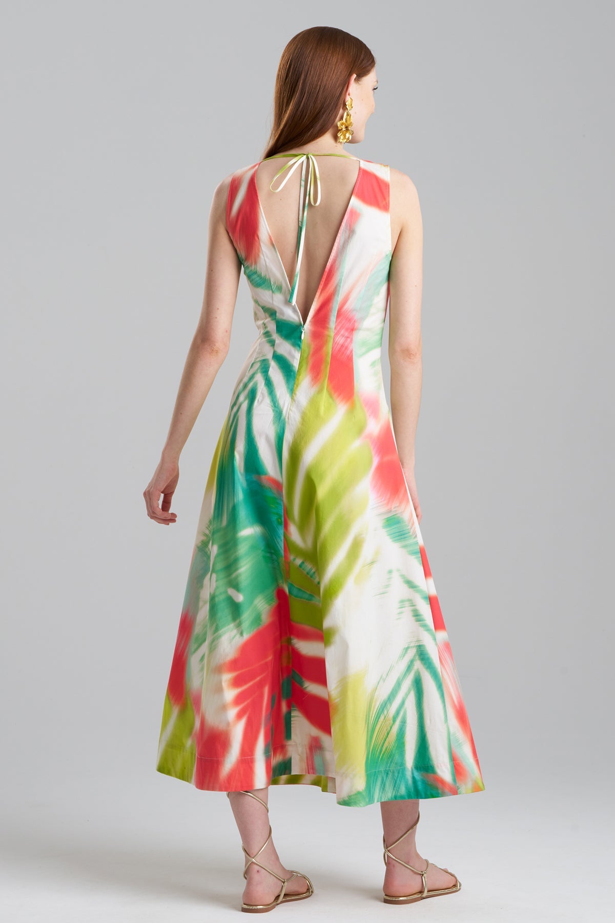 Usami Cotton V-Neck Maxi Dress Multi