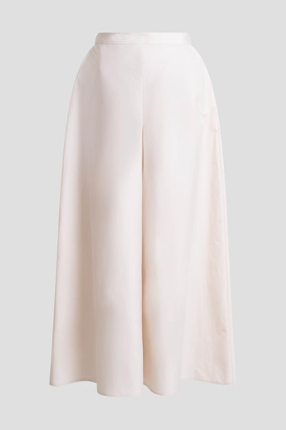 Tech Cotton Taffeta Palazzo Pants Ivory