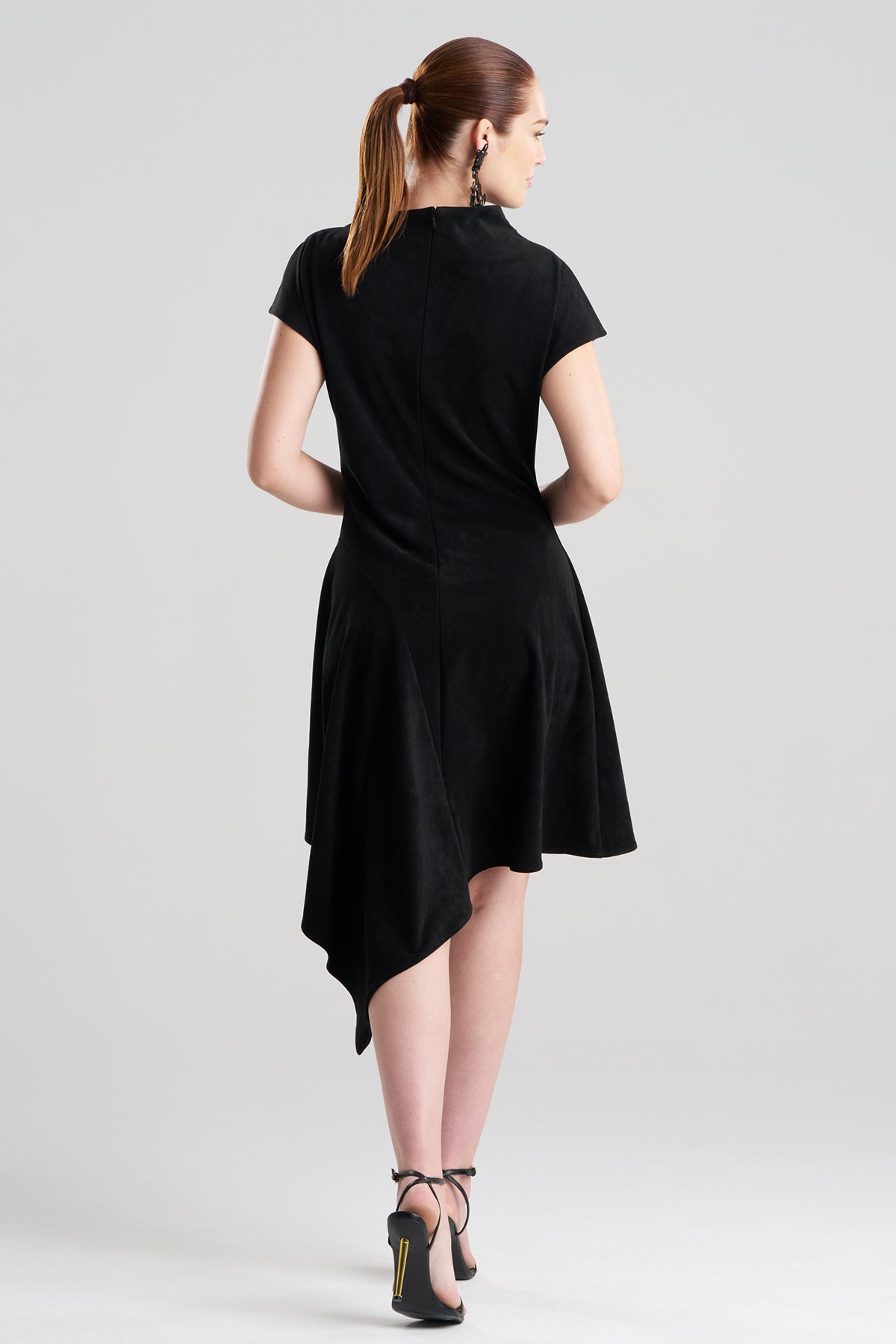Vegan Luxe Suede Asymmetric Dress Black