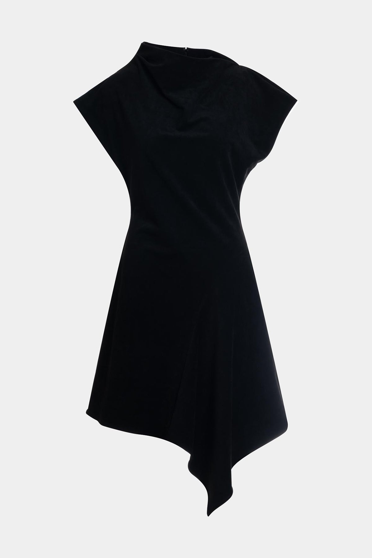 Vegan Luxe Suede Asymmetric Dress Black